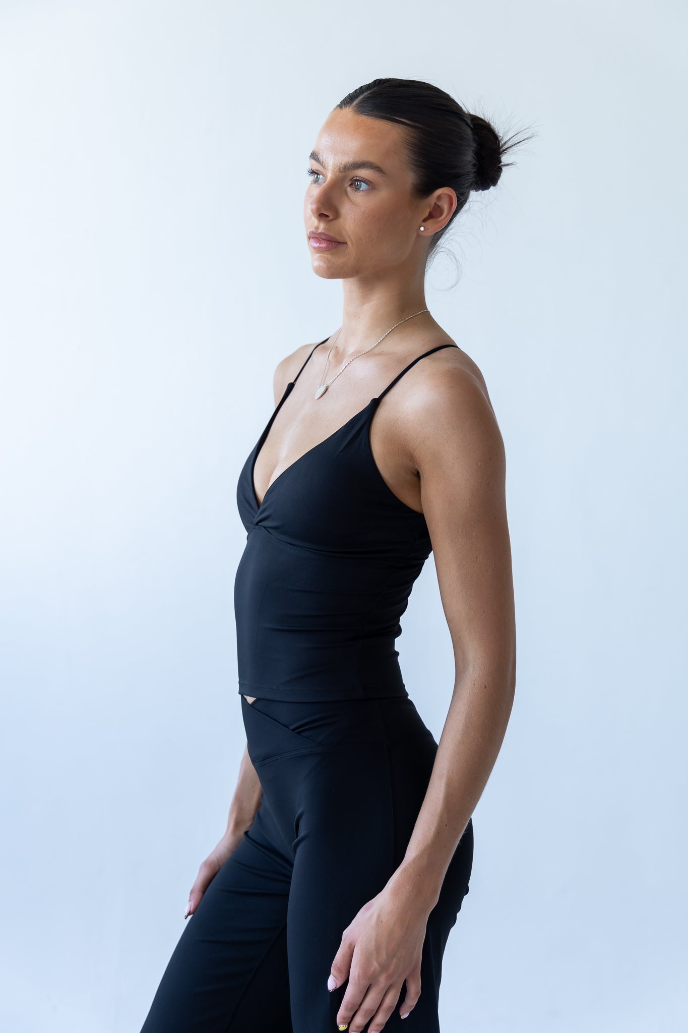 Black Soft Sculpt Plunge Top