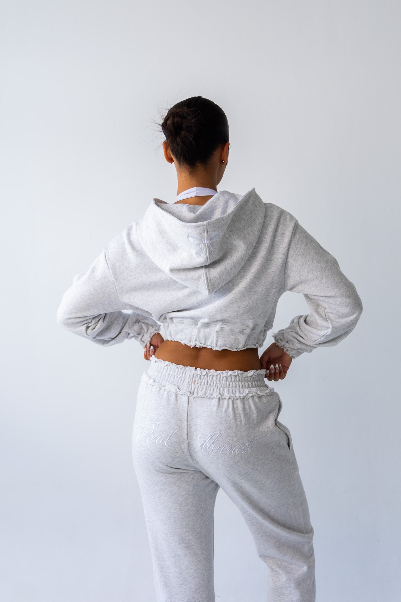 Marl Grey Distressed Zip Up Hoodie