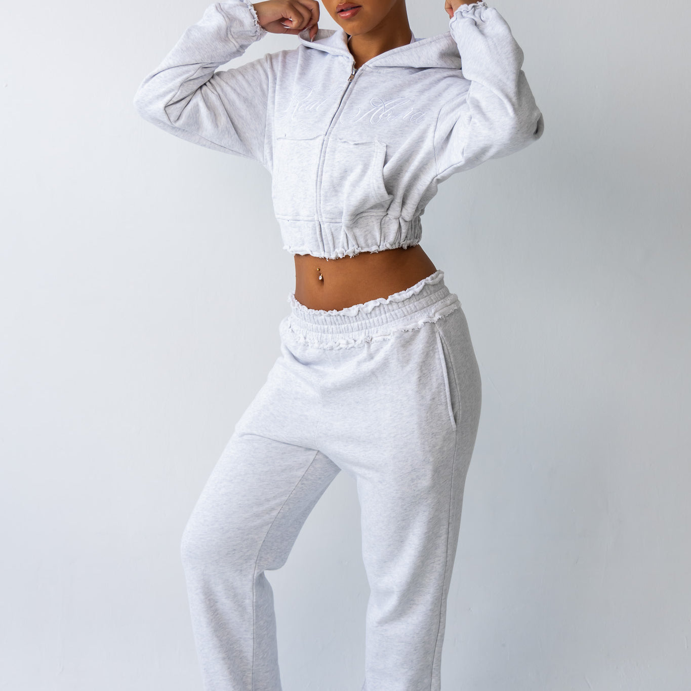 Marl Grey Distressed Joggers