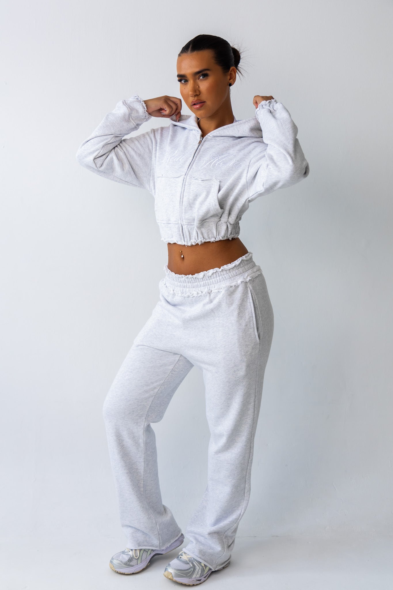 Marl Grey Distressed Joggers