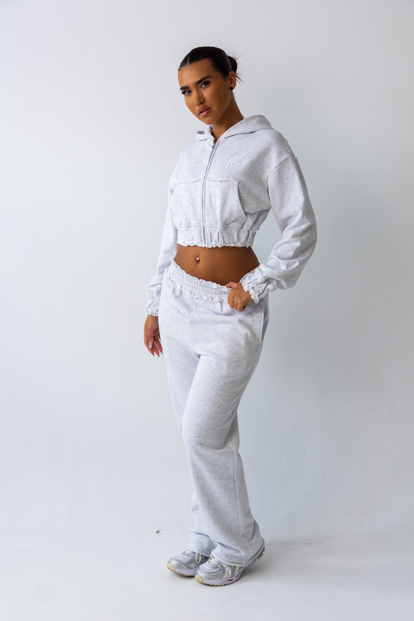 Marl Grey Distressed Joggers