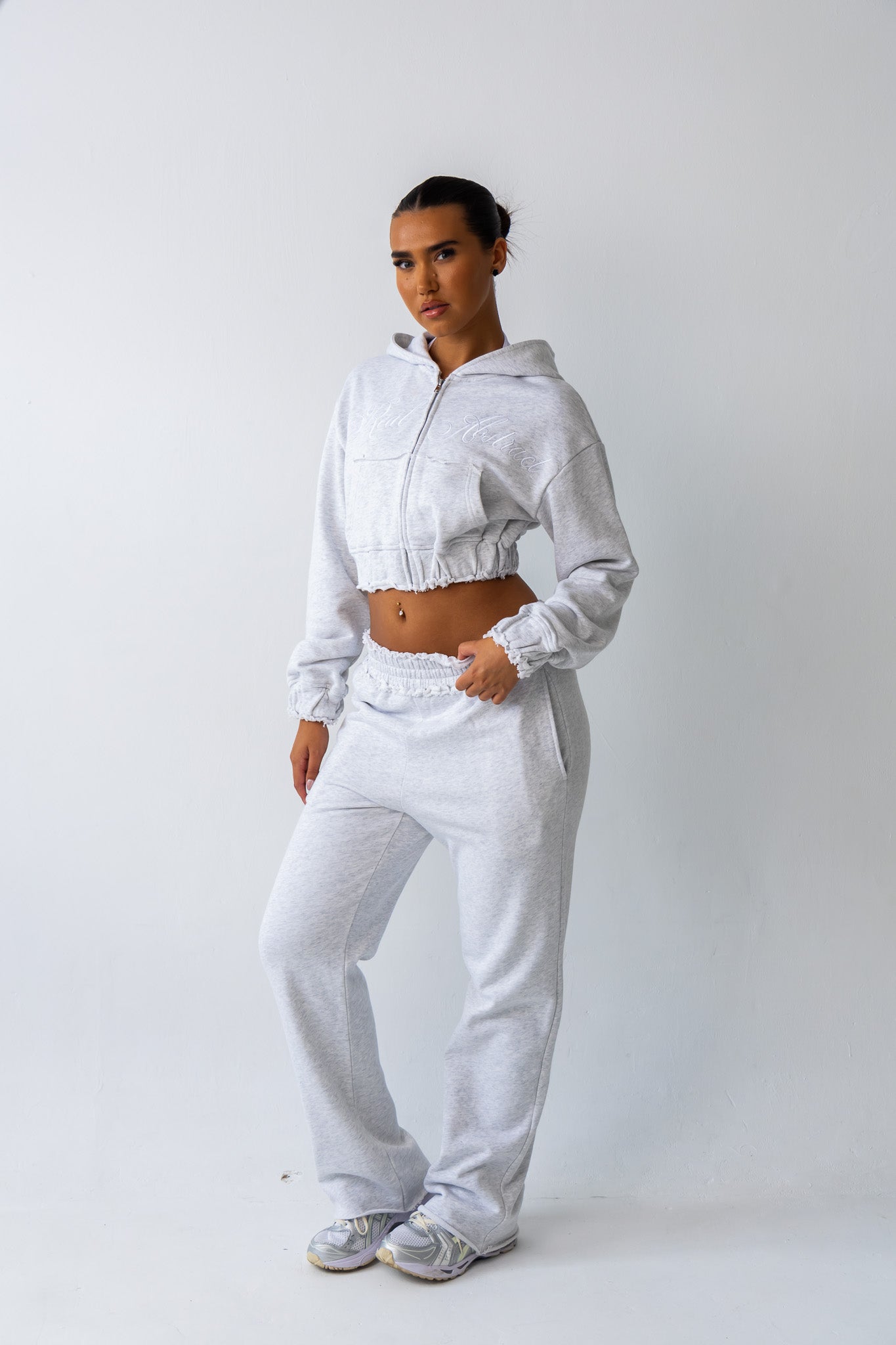 Marl Grey Distressed Joggers