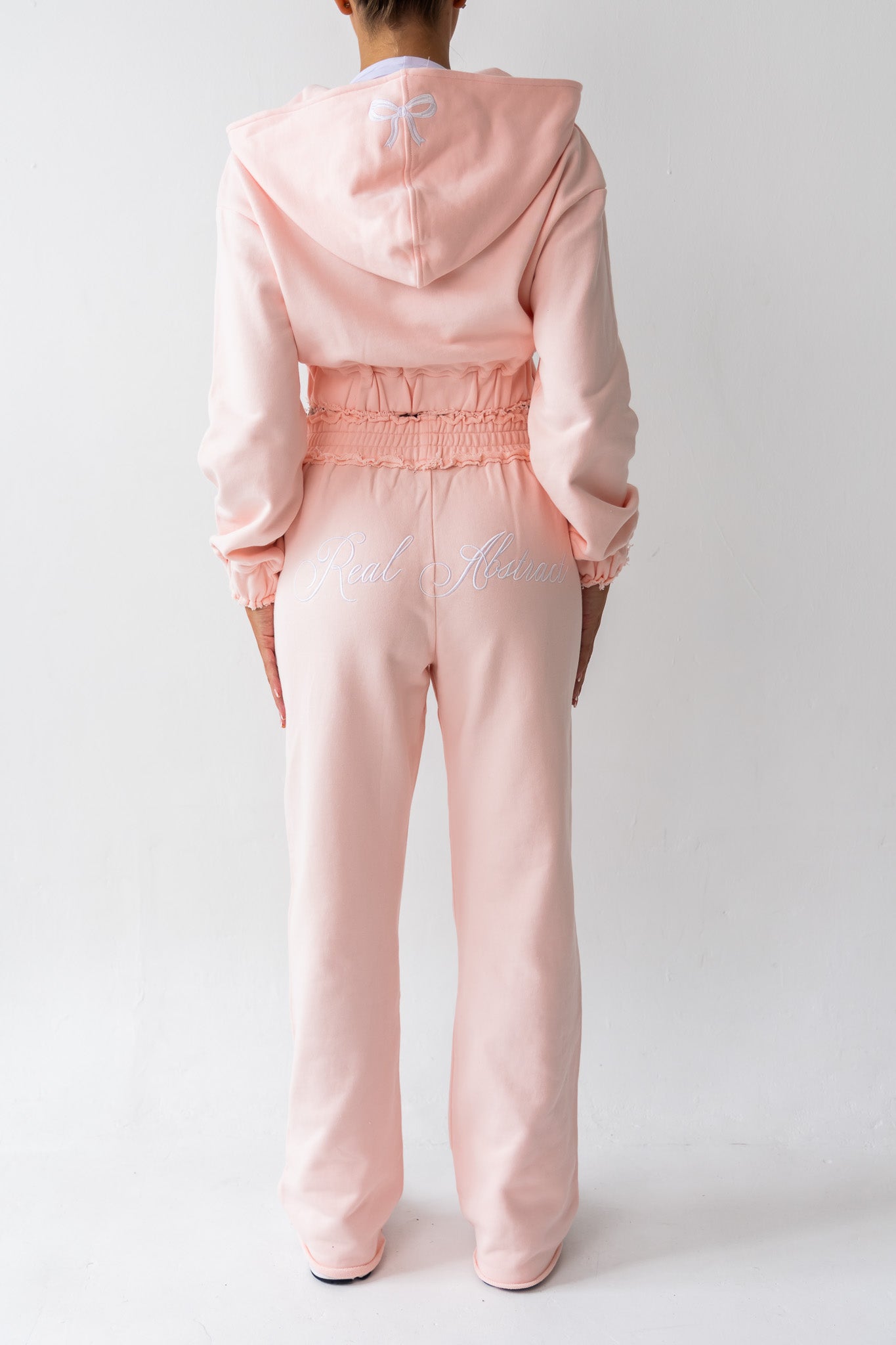 Powder Pink Distressed Joggers