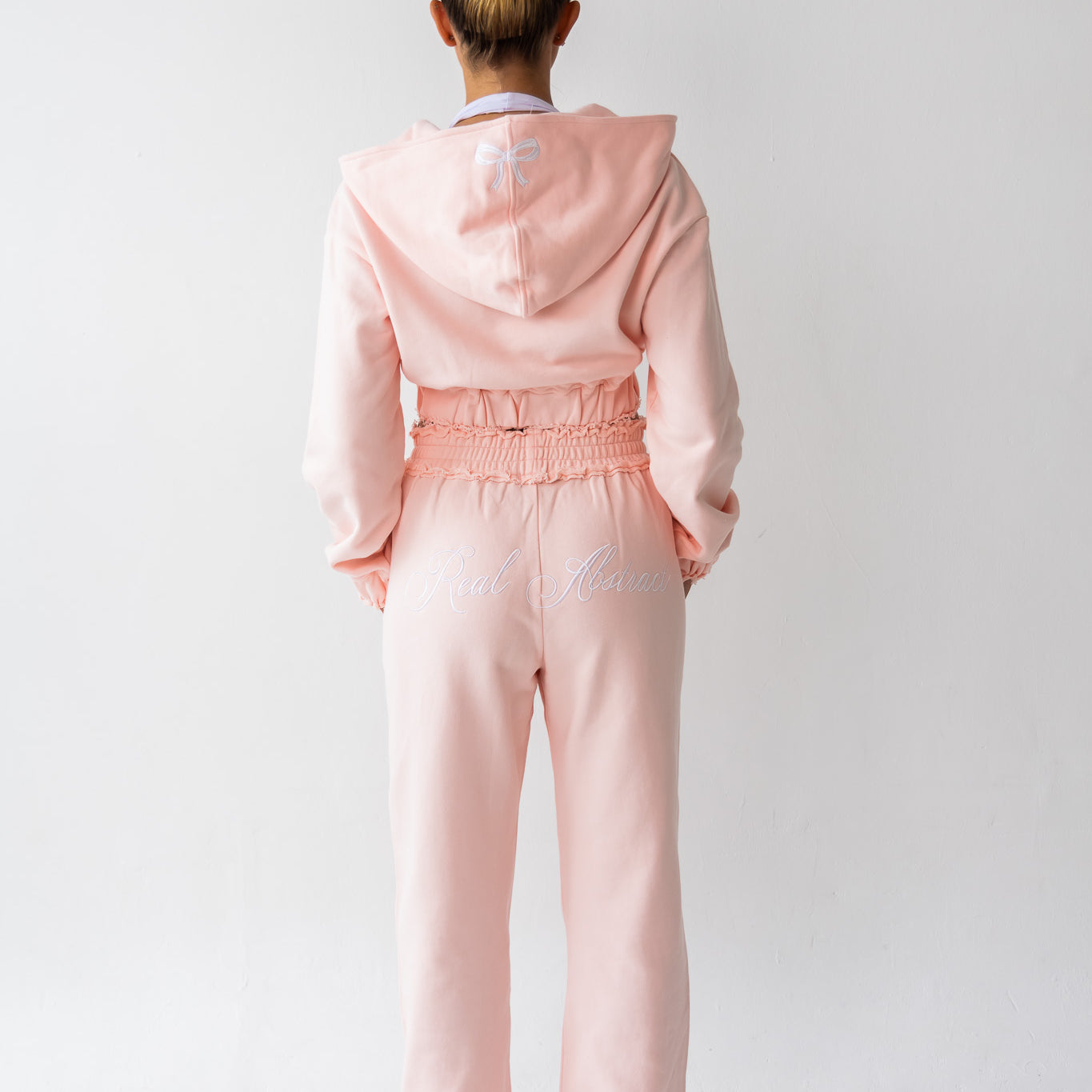 Powder Pink Distressed Joggers