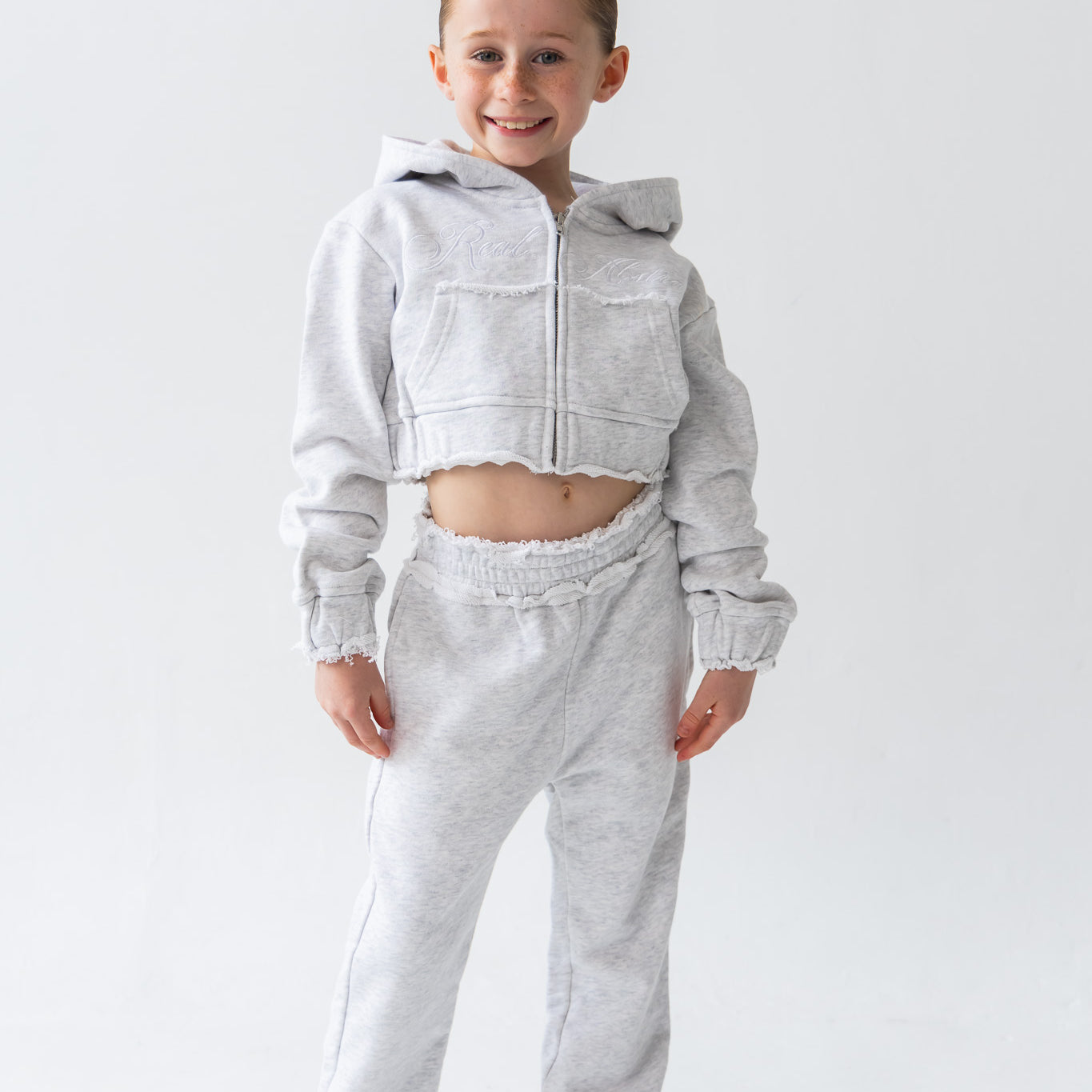 Kids Marl Grey Tracksuit