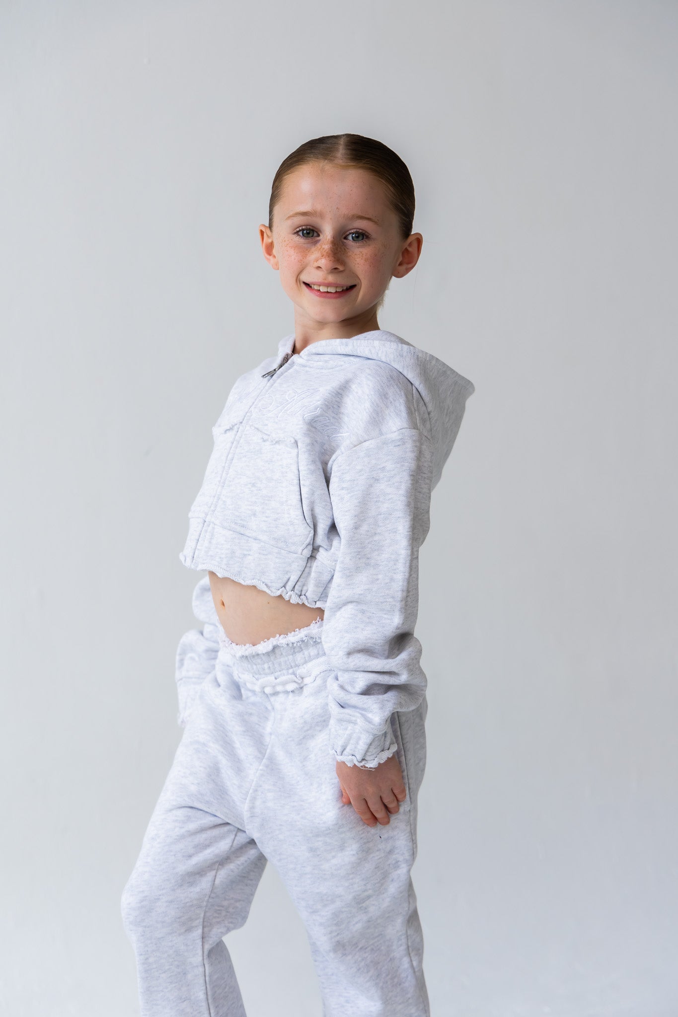 Kids Marl Grey Tracksuit