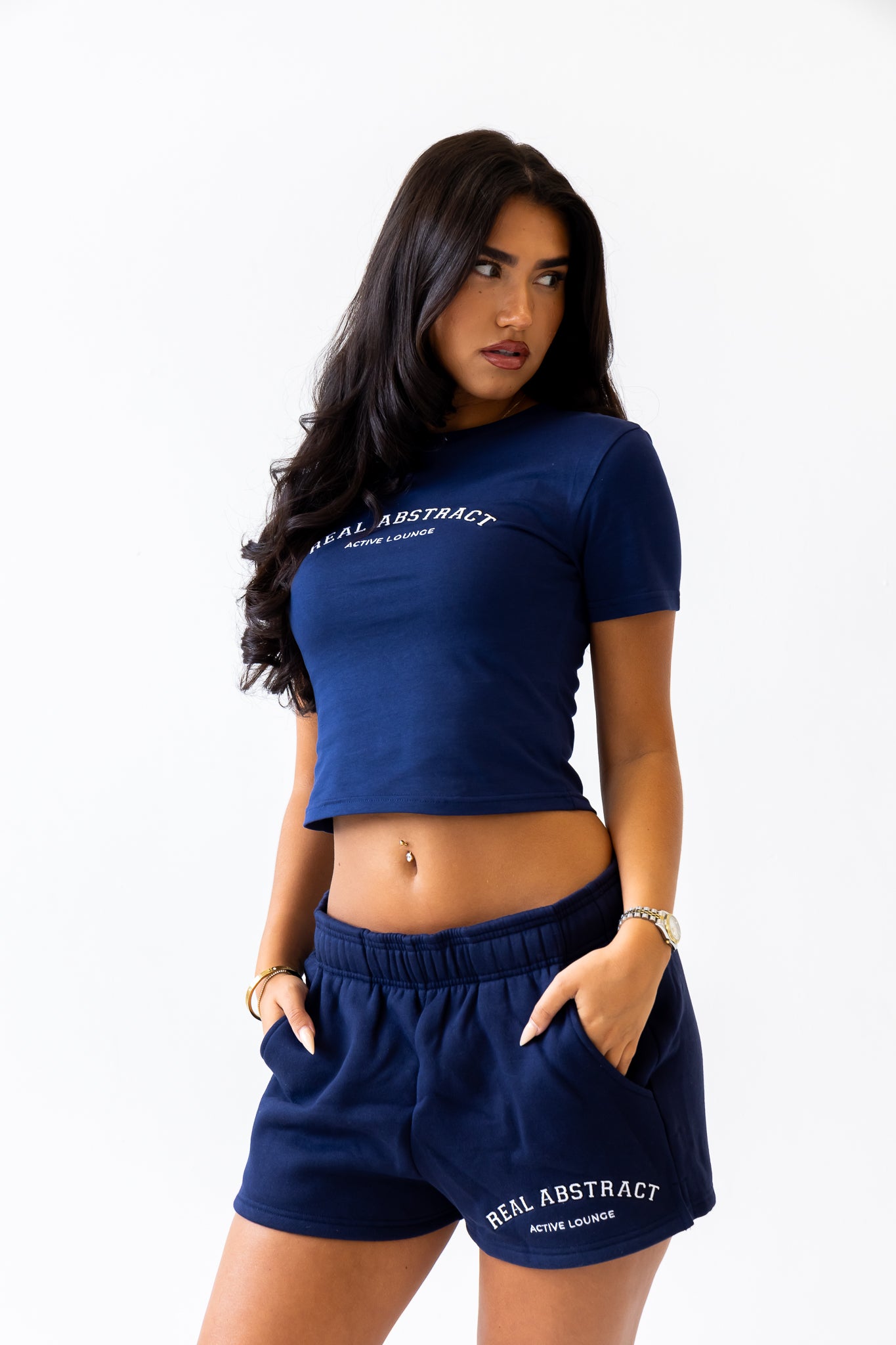 Navy Active Lounge Baby Tee