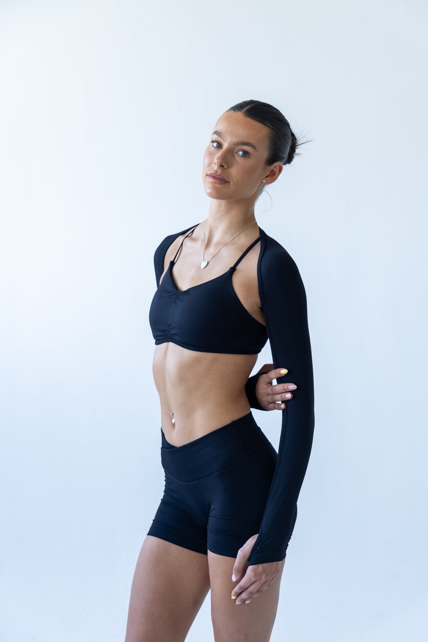 Black Soft Motion Bra With Sleeves
