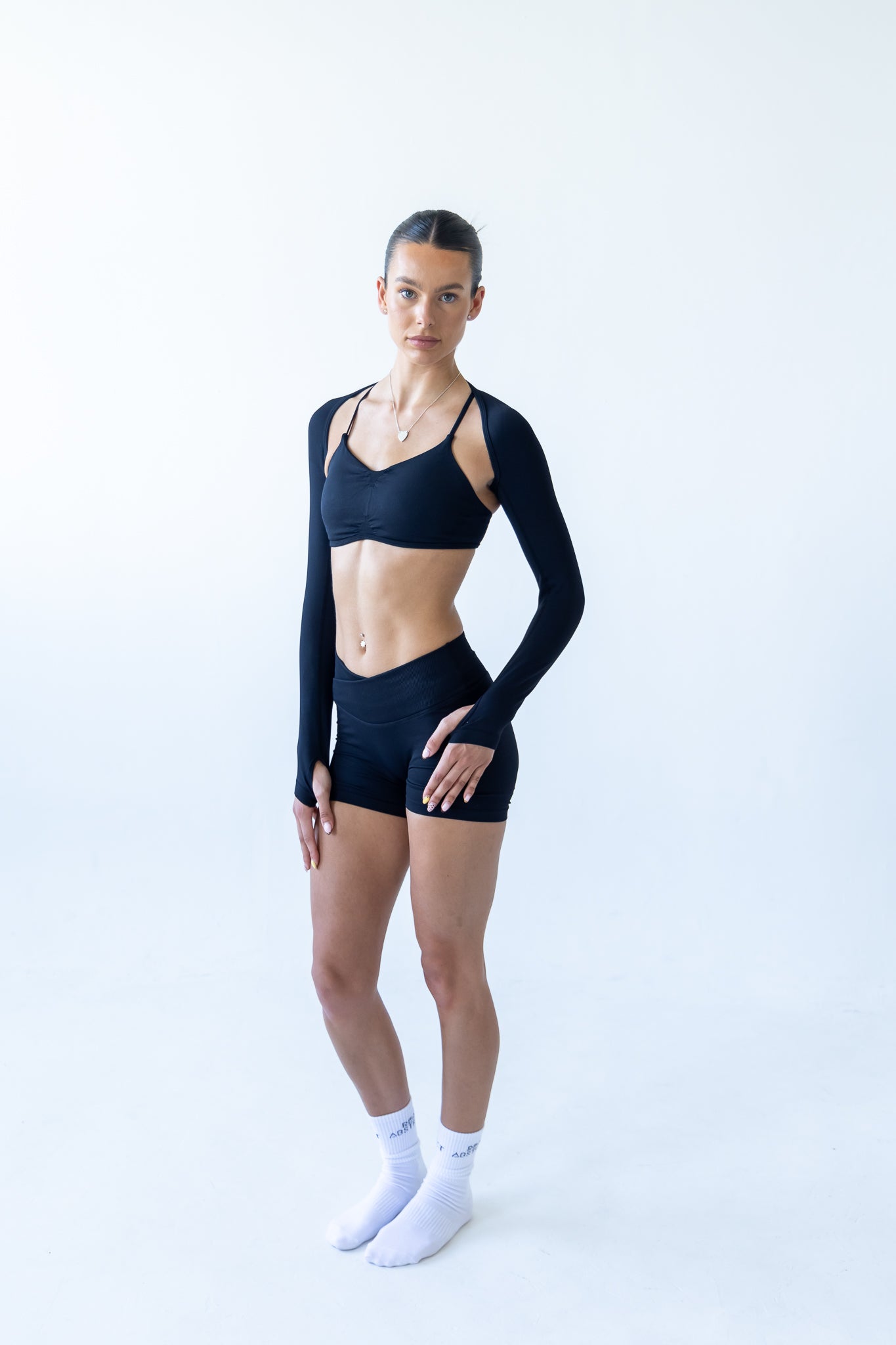 Black Soft Motion Bra With Sleeves