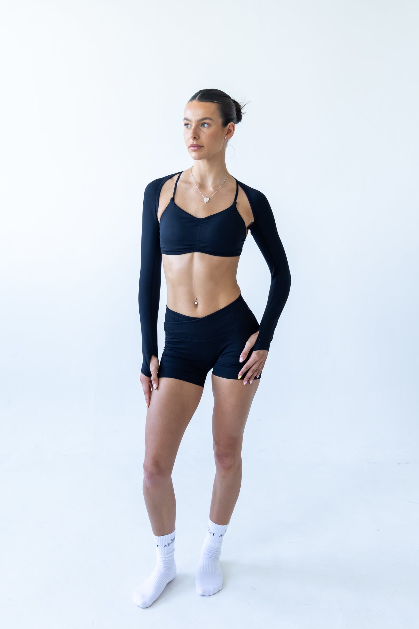 Black Soft Motion Bra With Sleeves