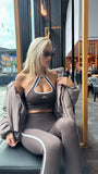 Expresso contrast halter top