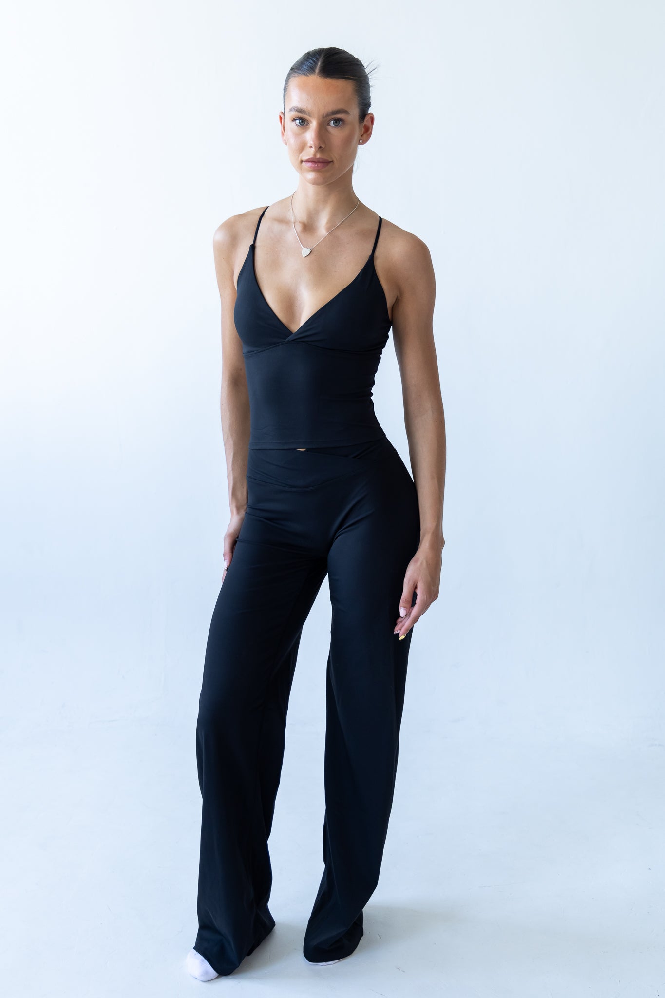 Black Soft Sculpt Plunge Top