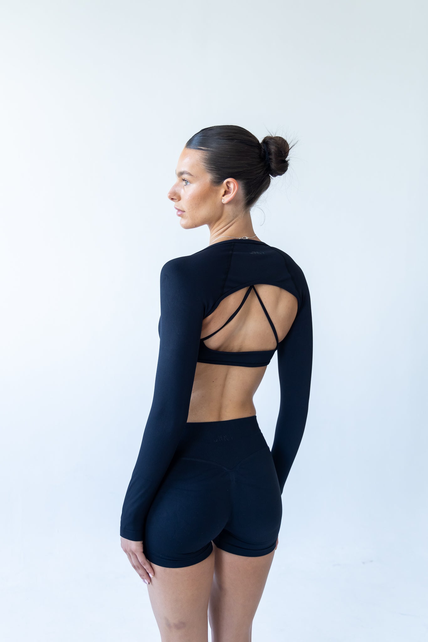 Black Soft Motion Bra With Sleeves
