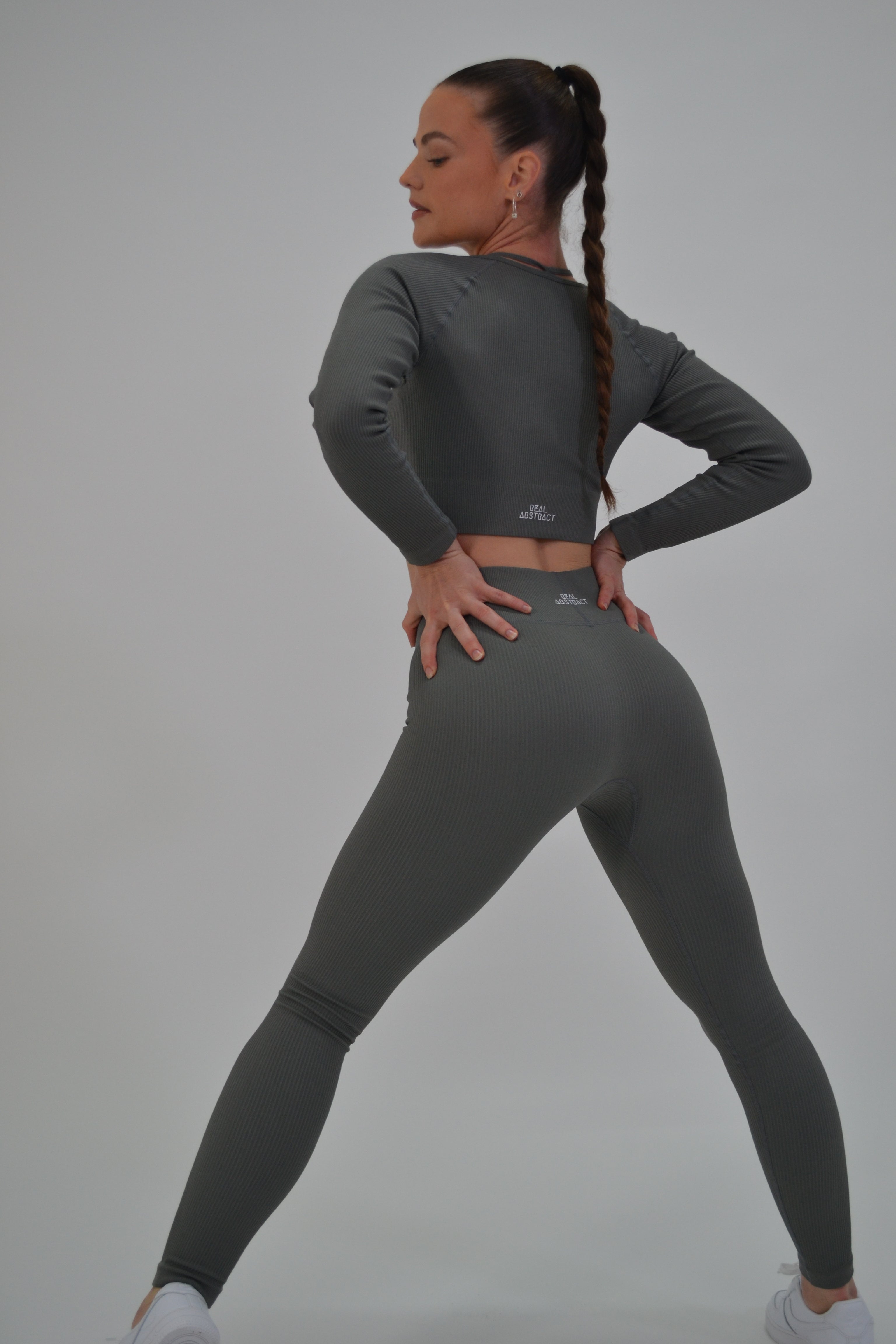 Contour Ribbed Leggings - Grey