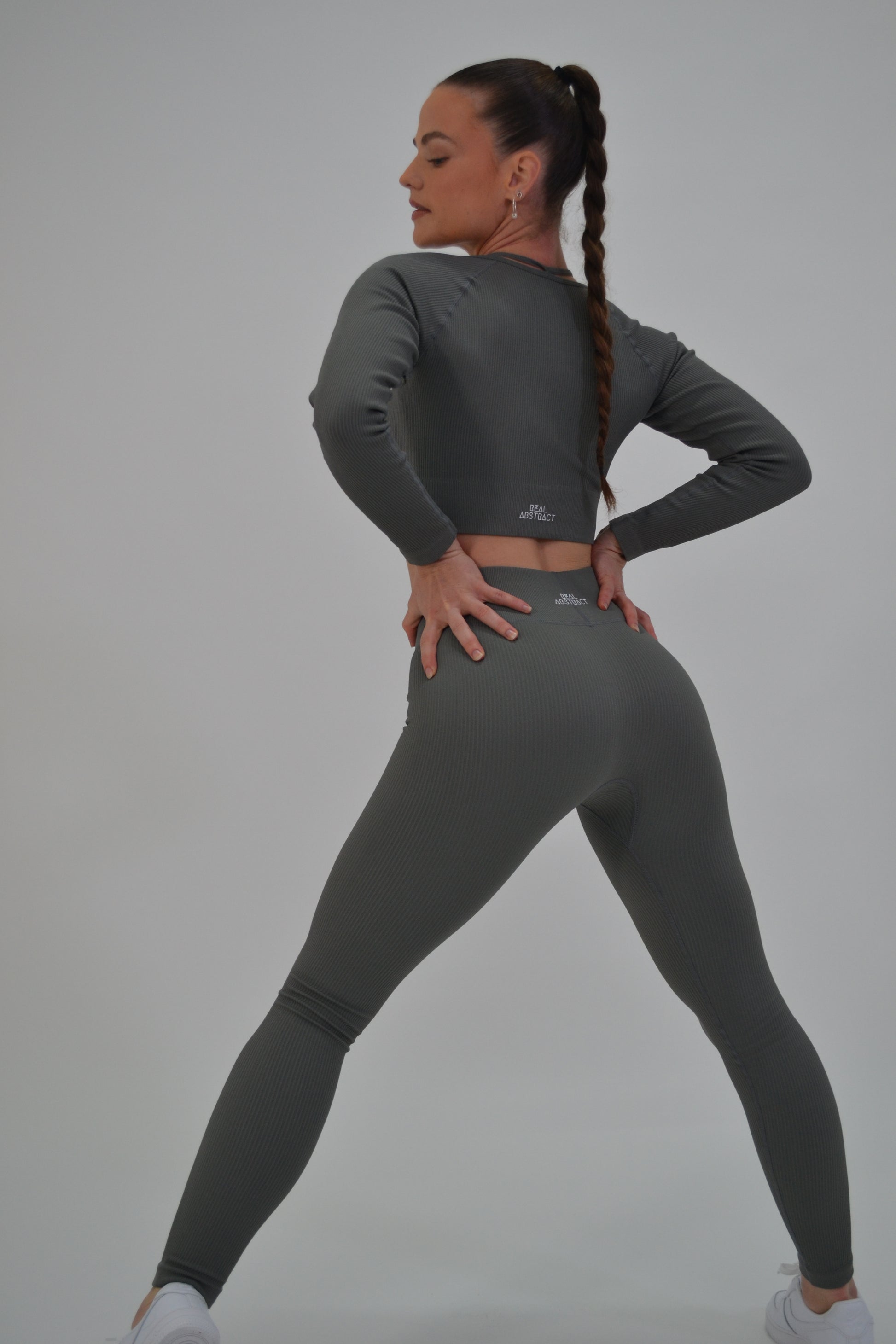 Contour Ribbed Leggings - Grey