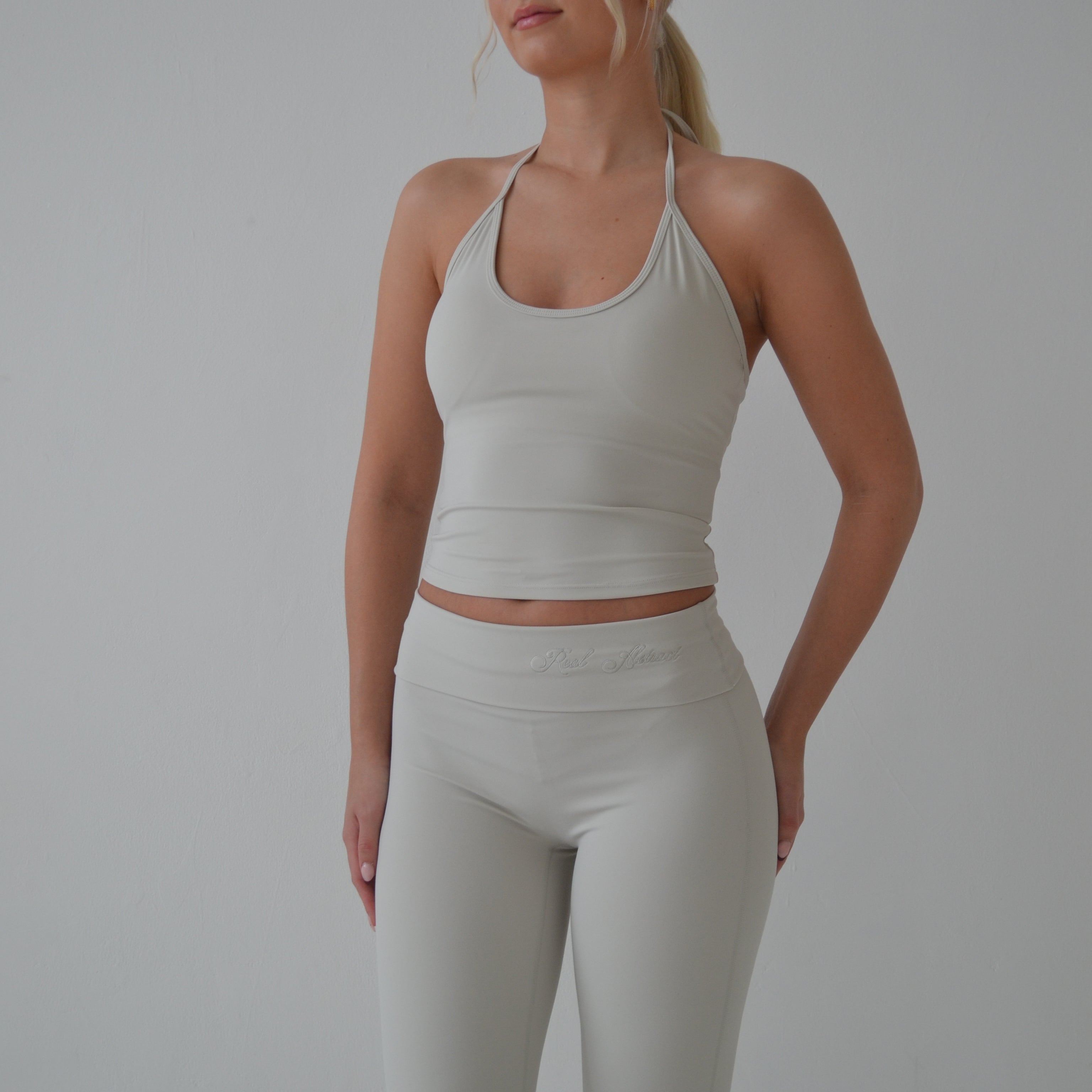 Cream halter neck crop