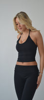 Black halter neck crop