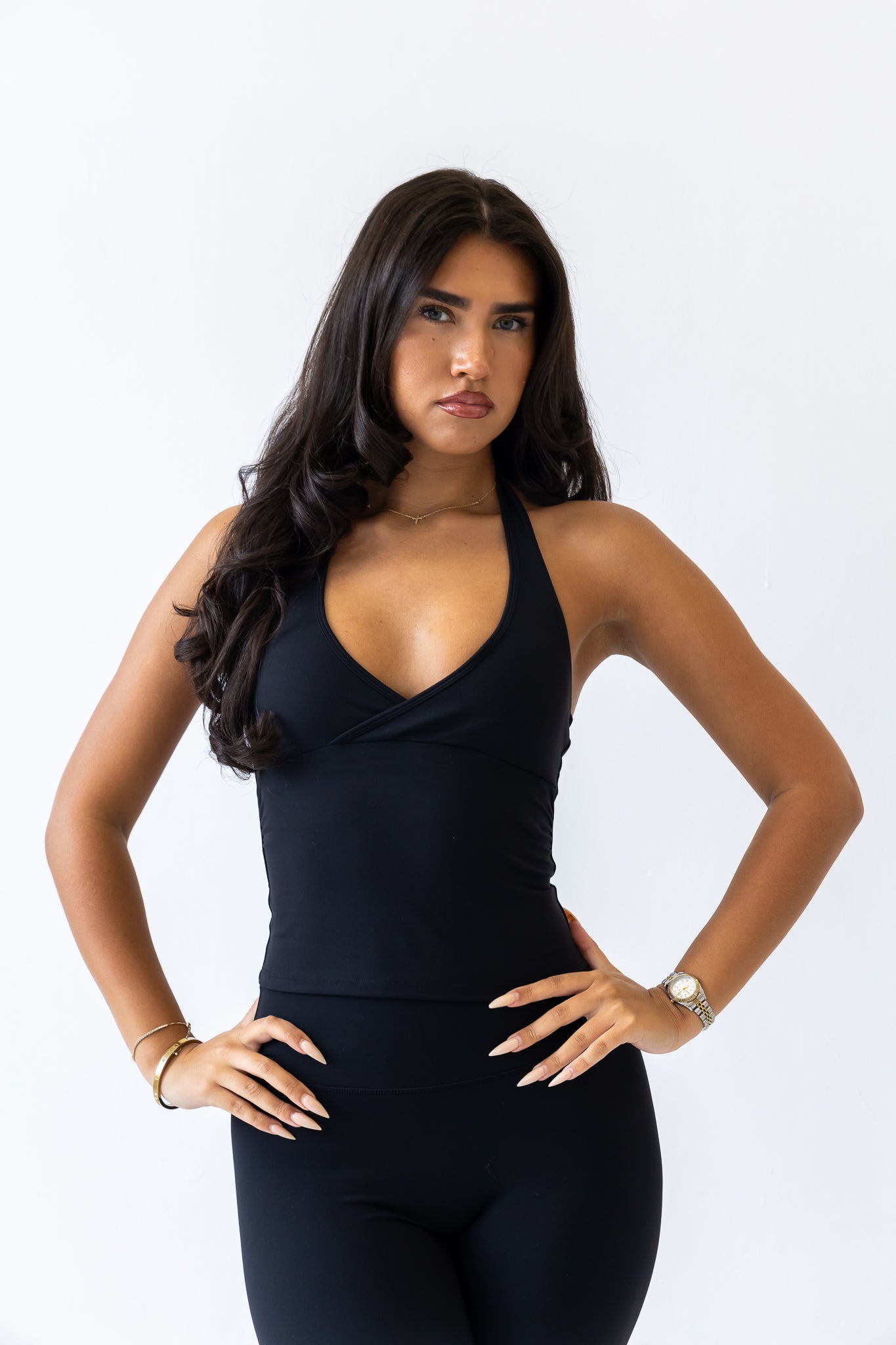 Black Plunge Top